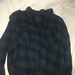 Navy and green flannel